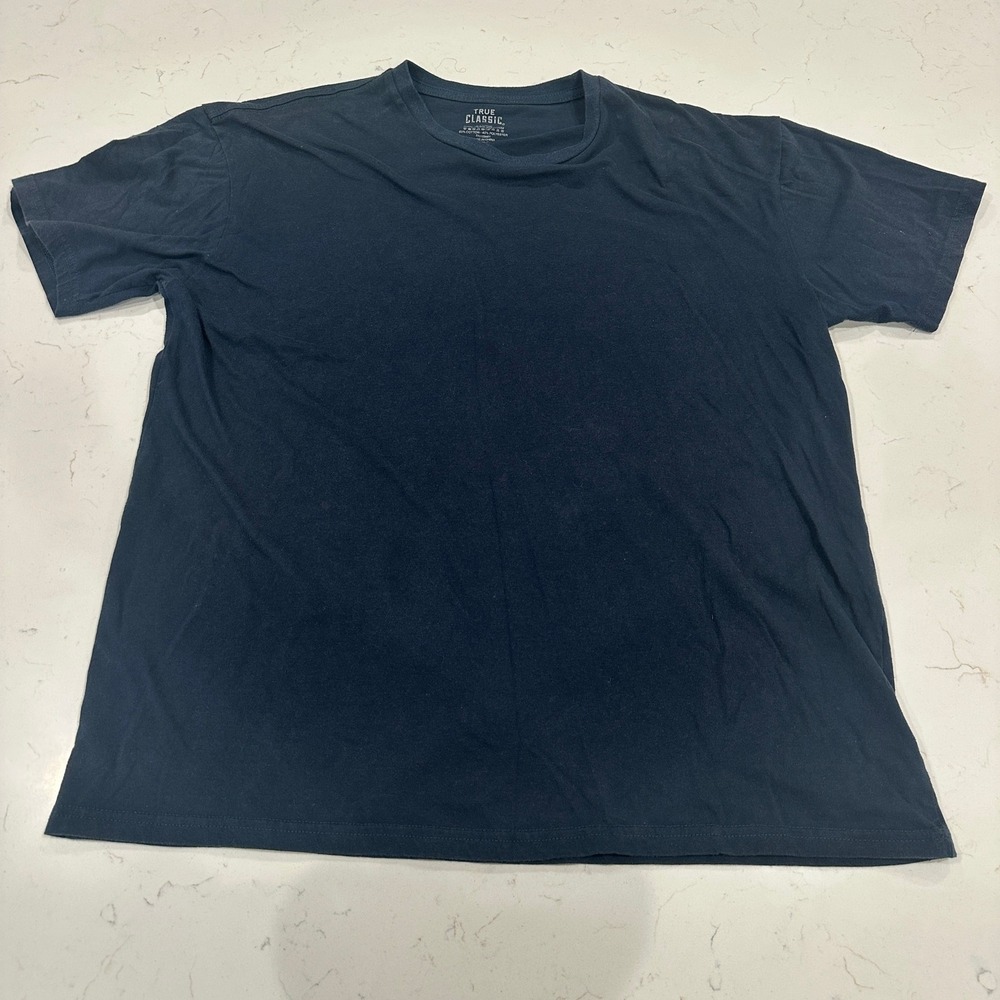 True Classic Mens Navy Blue Short Sleeve Crew Neck T-Shirt XL 101-NDF-IT0182